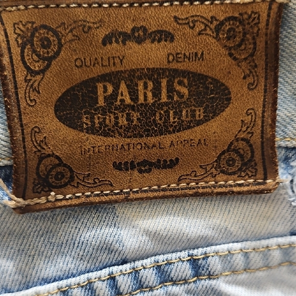 Vintage 90's High-waisted Light Blue Striped Women's Jean Shorts - Picture 8 of 9